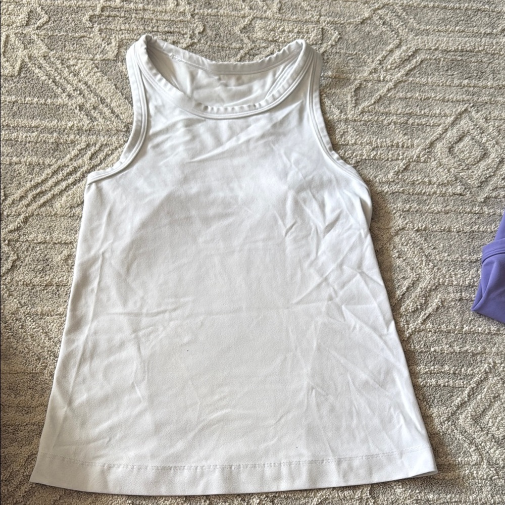 Lululemon Athletica Fitted White Tank Top